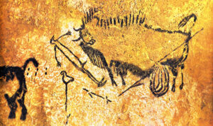 Chaman à tête d'oiseau peinture rupestre dans la Grotte de Lascaux