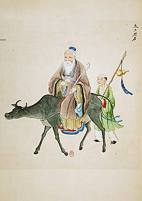 LaoZi sur sa vache verte